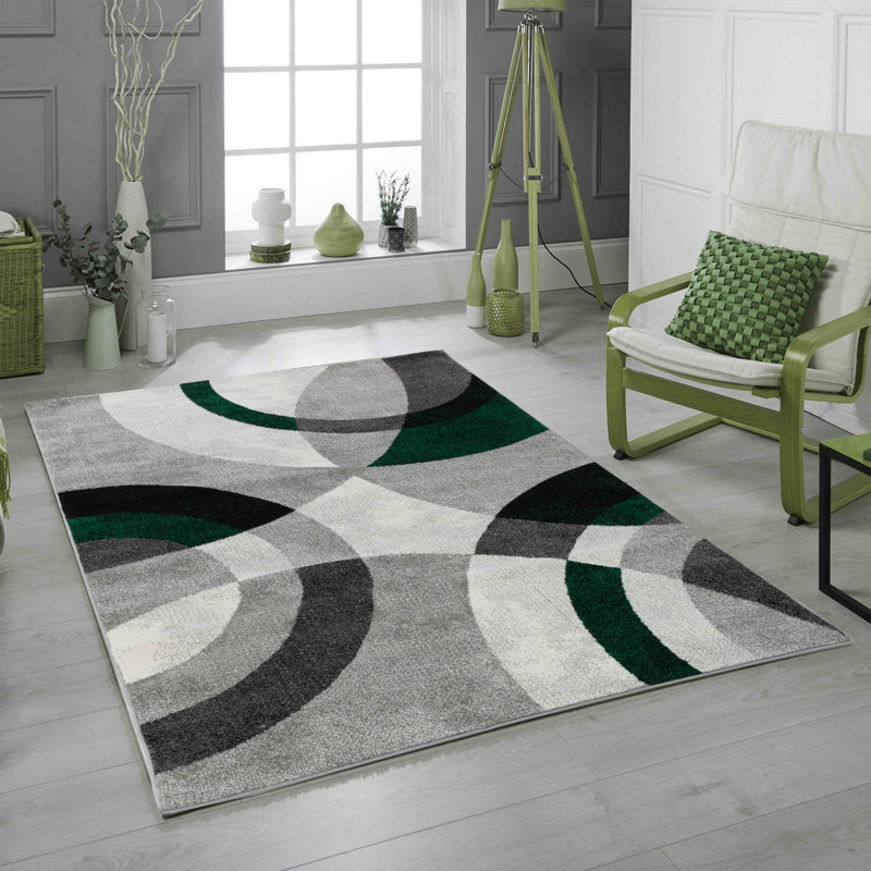 Latitude Run Pinehur Braided Grey/White/Green Rug Wayfair.co.uk